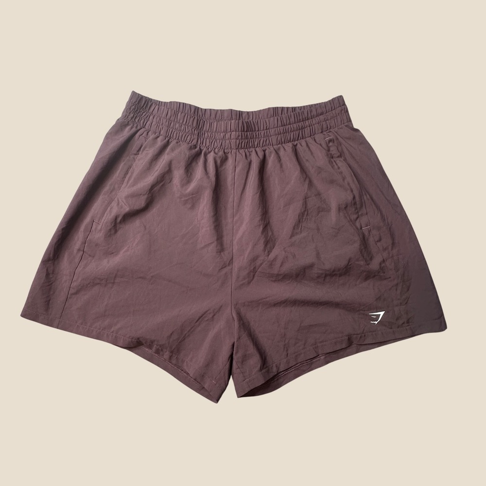 Gymshark Shorts Womens L B5A2F Training Brown Activewear Pockets Gym Running